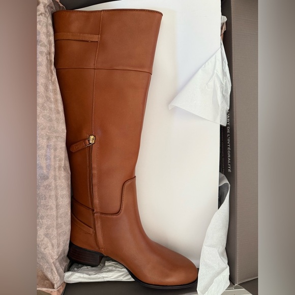 Franco Sarto Jazrin Cognac Knee-High Riding Boots. NWT- size 6.5 wide calf - Picture 3 of 13